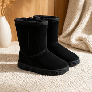 NWT Cat & Jack Suede Leather Upper Faux Fur Lined Toddler Winter Boots Size 5